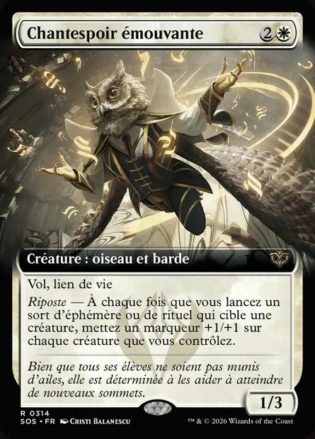 Chantespoir émouvante, carte Magic SOS 314 — extension Secrets of Strixhaven