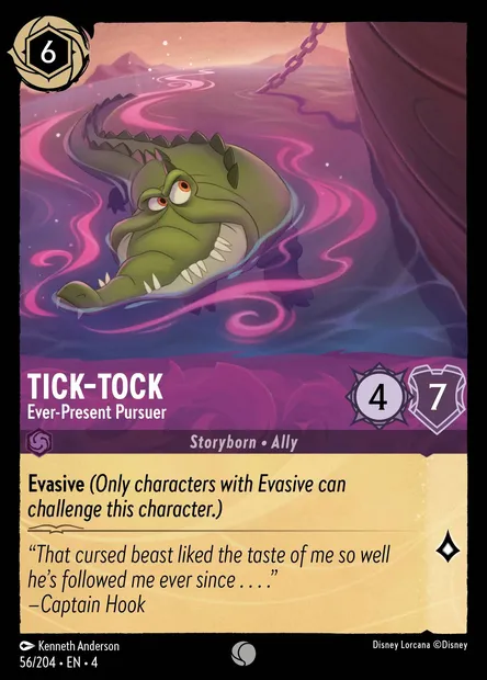 Tick-Tock - Ever-Present Pursuer, Disney Lorcana card CH4-056 — Ursula's Return set