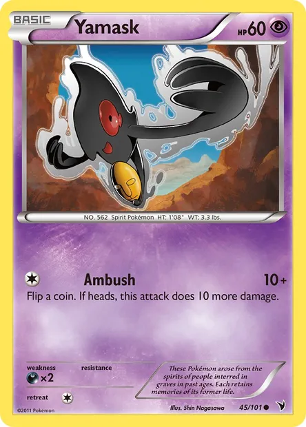 Yamask, Pokémon card NVI 45 — Noble Victories set