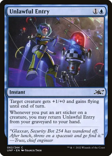 Unlawful Entry, Magic card UNF 62 — Unfinity set