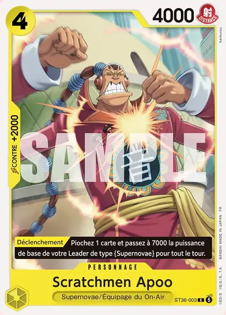 Scratchmen Apoo, carte One Piece ST36-003 — extension JAUNE Eustass "Captain" Kidd