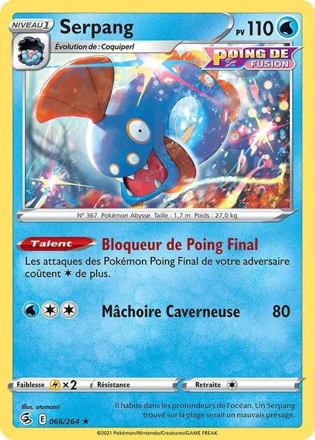 Serpang, carte Pokémon FST 66 — extension Poing de Fusion
