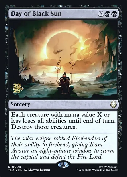 Jour du Soleil noir, carte Magic PTLA 94s — extension Avatar: The Last Airbender Promos