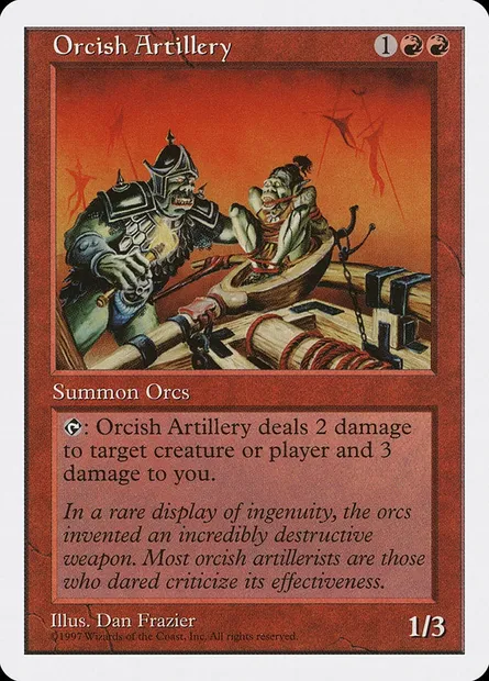 Orcish Artillery, Magic card 5ED 253 — Fifth Edition set