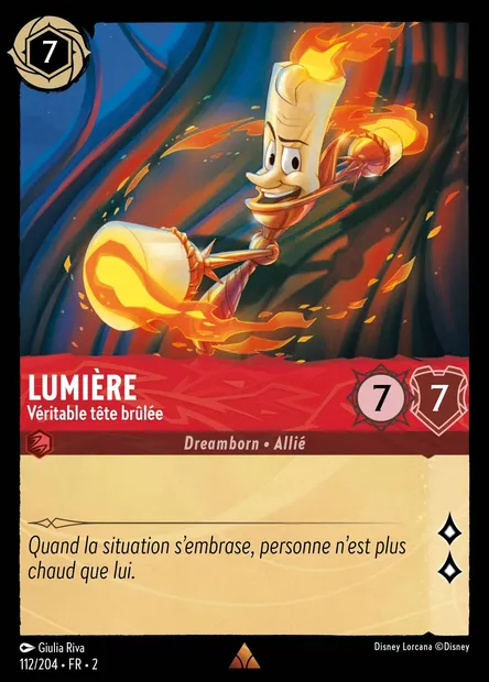 Lumière - Véritable tête brûlée, carte Disney Lorcana CH2-112 — extension L'Ascension des Floodborn