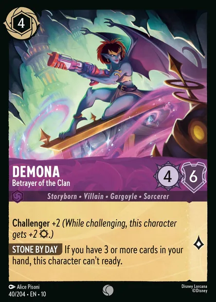 Demona - Betrayer of the Clan, Disney Lorcana card CH10-040 — Whispers in the Well set