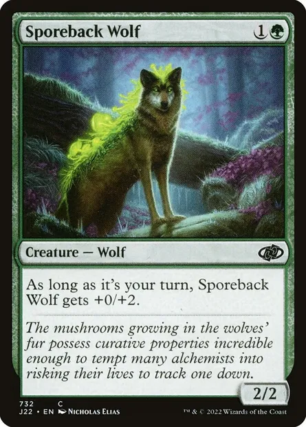 Sporeback Wolf, Magic card J22 732 — Jumpstart 2022 set