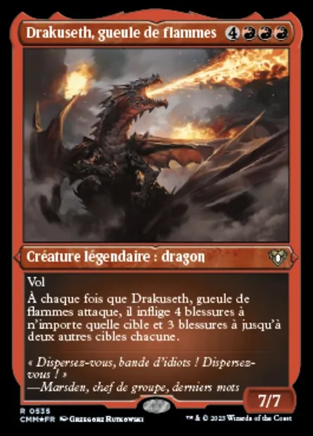 Drakuseth, gueule de flammes, carte Magic CMM 535 — extension Commander Masters