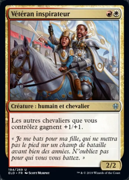 Vétéran inspirateur, carte Magic ELD 194 — extension Throne of Eldraine