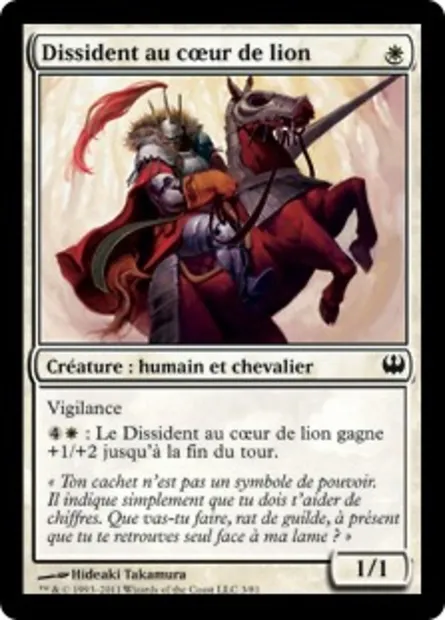 Dissident au cœur de lion, carte Magic DDG 3 — extension Duel Decks: Knights vs. Dragons