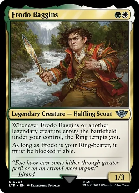 Frodo Baggins, Magic card LTR 205 — The Lord of the Rings: Tales of Middle-earth set