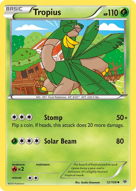 Tropius, Pokémon card ROS 12 — Roaring Skies set