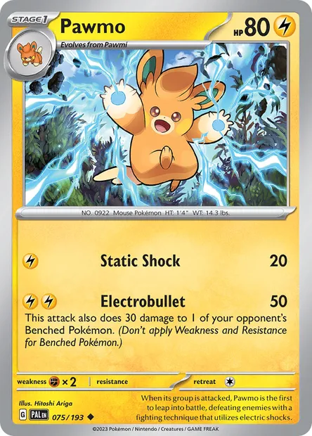 Pawmo, Pokémon card PAL 075 — Paldea Evolved set