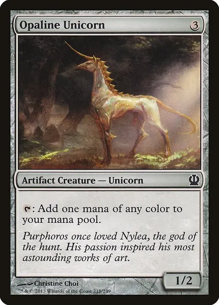 Opaline Unicorn, Magic card THS 218 — Theros set