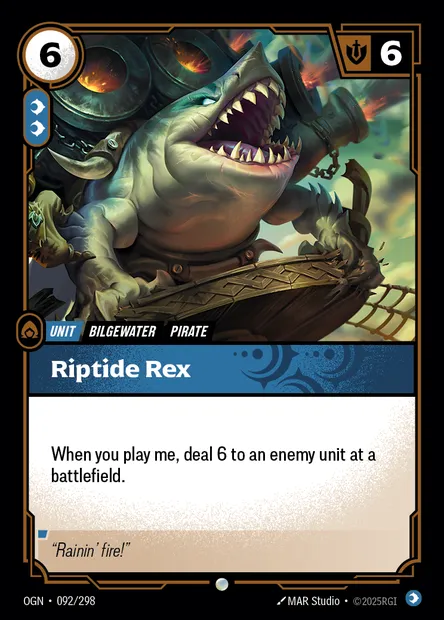 Riptide Rex, carte Riftbound OGN 092 — extension Origins