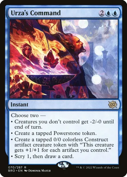 Commandement d'Urza, carte Magic PBRO 70p — extension The Brothers' War Promos