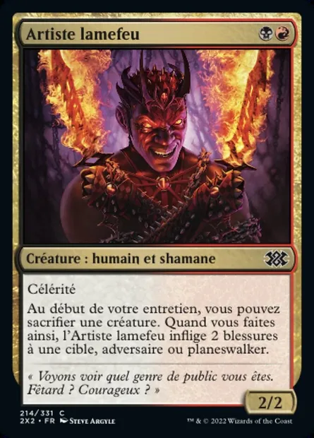 Artiste lamefeu, carte Magic 2X2 214 — extension Double Masters 2022
