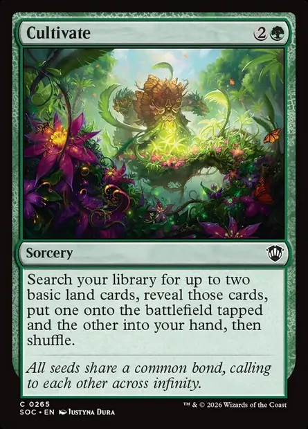Cultivate, Magic card SOC 265 — Secrets of Strixhaven Commander set
