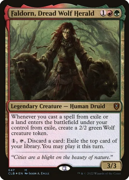 Faldorn, Dread Wolf Herald, Magic card CLB 647 — Commander Legends: Battle for Baldur's Gate set