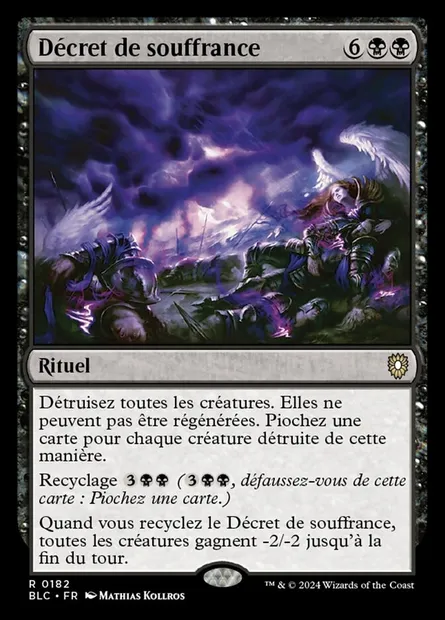 Décret de souffrance, carte Magic BLC 182 — extension Bloomburrow Commander