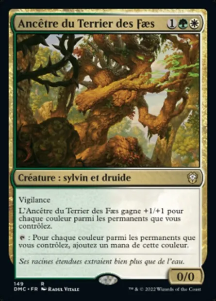 Ancêtre du Terrier des Faes, carte Magic DMC 149 — extension Dominaria United Commander