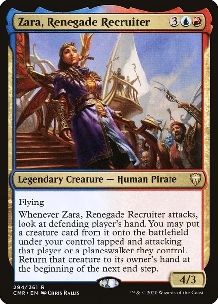 Zara, Renegade Recruiter, Magic card CMR 294 — Commander Legends set
