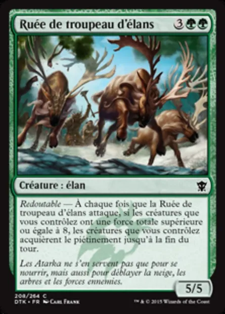 Ruée de troupeau d'élans, carte Magic DTK 208 — extension Les Dragons de Tarkir