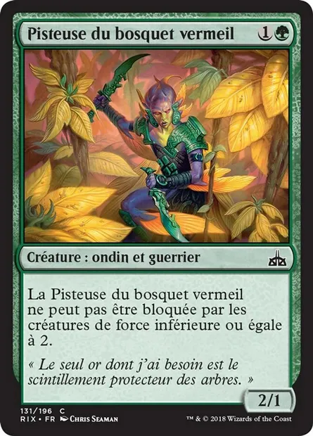 Pisteuse du bosquet vermeil, carte Magic RIX 131 — extension Les combattants d'Ixalan