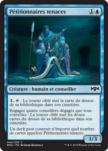 Pétitionnaires tenaces, carte Magic RNA 44 — extension L'allégeance de Ravnica