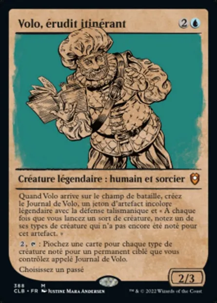 Volo, érudit itinérant, carte Magic CLB 388 — extension Commander Légendes : la bataille de la Porte de Baldur