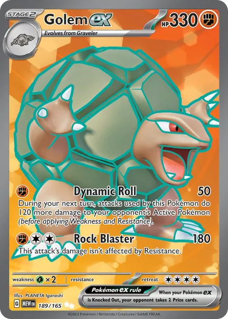 Golem ex, Pokémon card MEW 189 — 151 set