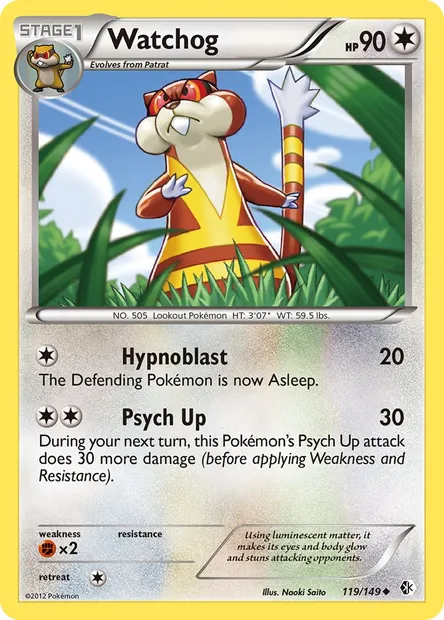 Watchog, Pokémon card BCR 119 — Boundaries Crossed set