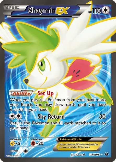 Shaymin EX, Pokémon card ROS 106 — Roaring Skies set