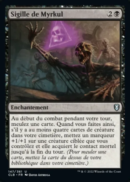 Sigille de Myrkul, carte Magic CLB 147 — extension Commander Légendes : la bataille de la Porte de Baldur