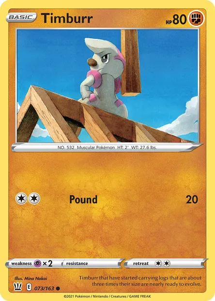 Timburr, Pokémon card BST 73 — Battle Styles set