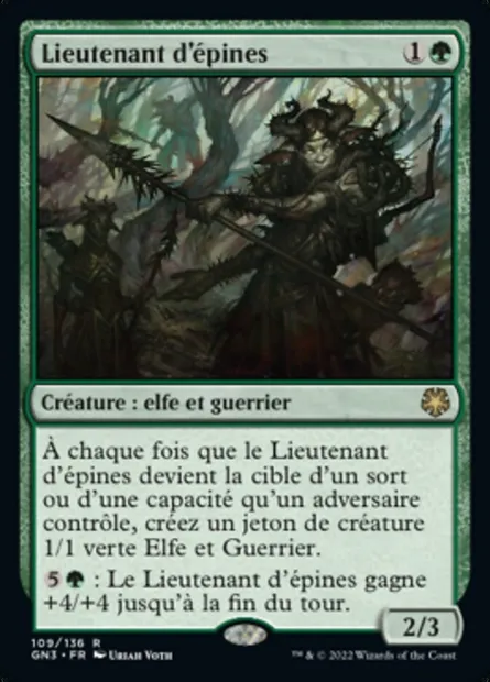 Lieutenant d'épines, carte Magic GN3 109 — extension Game Night: Free-for-All