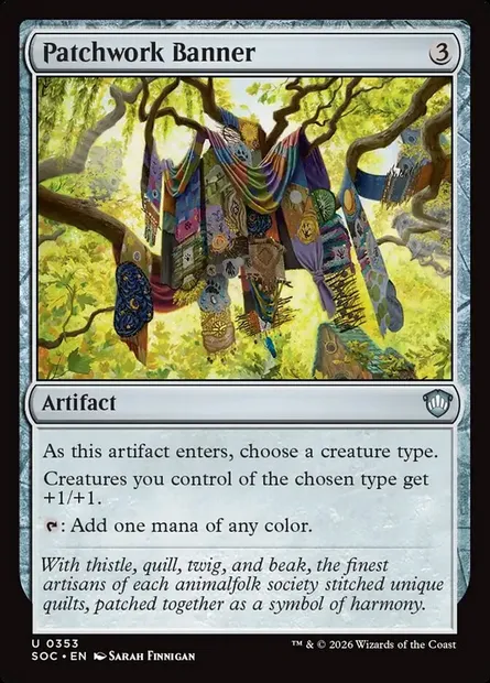 Bannière en patchwork, carte Magic SOC 353 — extension Secrets of Strixhaven Commander