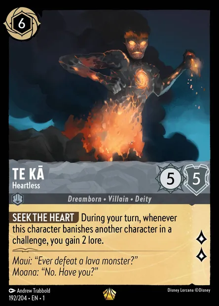 Te Kā - Heartless, Disney Lorcana card CH1-192 — The First Chapter set