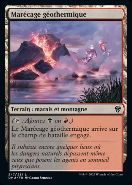 Marécage géothermique, carte Magic DMU 247 — extension Dominaria Uni