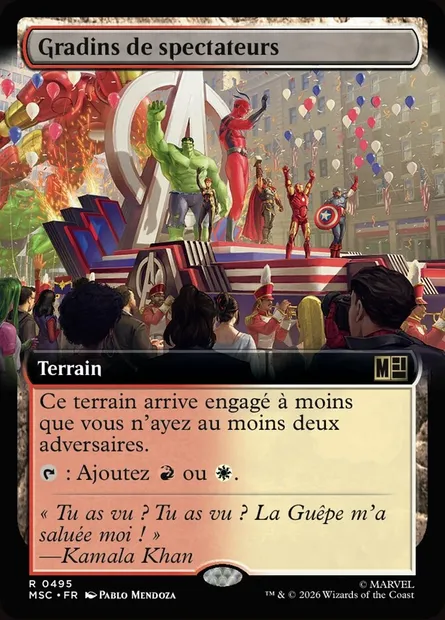 Gradins de spectateurs, carte Magic MSC 495 — extension Marvel Super Heroes Commander