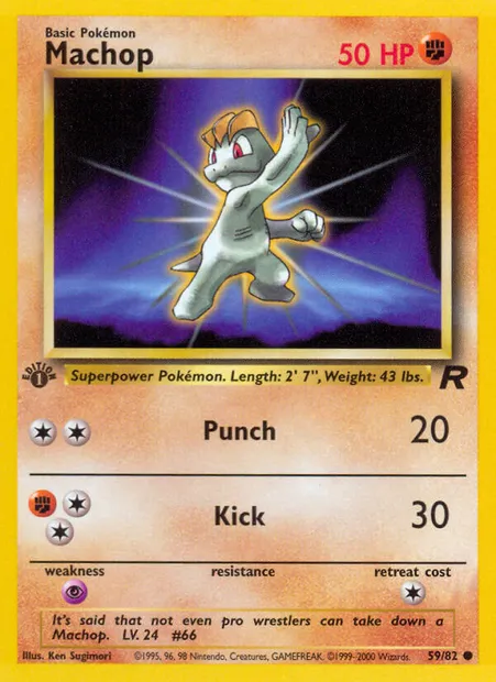 Machop, Pokémon card TR 59 — Team Rocket set
