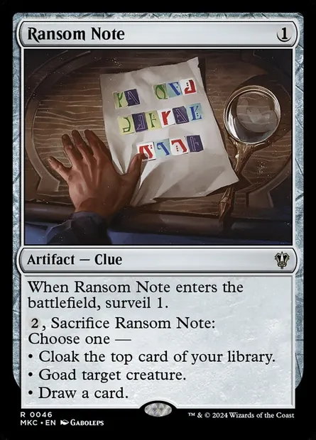 Ransom Note, Magic card MKC 46 — Murders at Karlov Manor Commander set