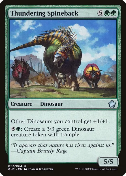 Thundering Spineback, Magic card GN2 53 — Game Night 2019 set