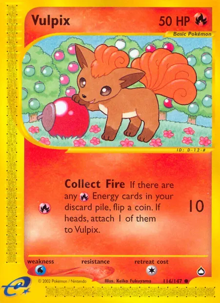 Vulpix, Pokémon card AQ 116 — Aquapolis set