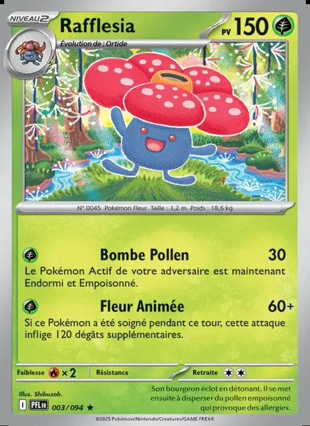 Rafflesia, carte Pokémon PFL 003 — extension Flammes Fantasmagoriques