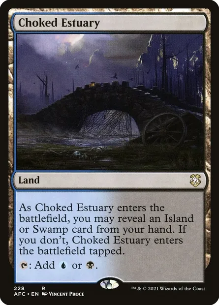 Choked Estuary, Magic card AFC 228 — Forgotten Realms Commander set