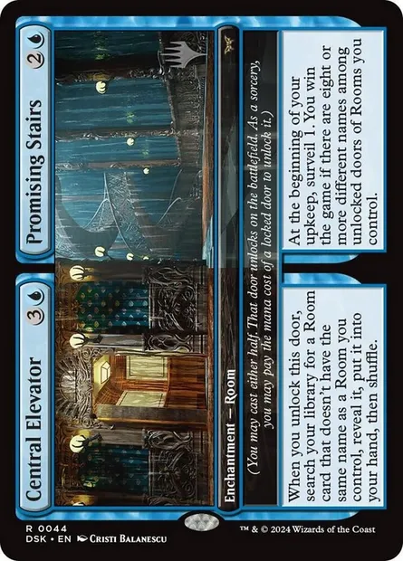 Central Elevator // Promising Stairs, Magic card PDSK 44p — Duskmourn: House of Horror Promos set