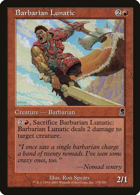 Barbarian Lunatic, Magic card ODY 175 — Odyssey set