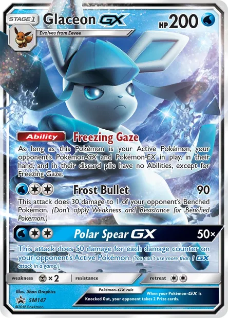 Glaceon GX, Pokémon card SM 147 — SM Black Star Promos set