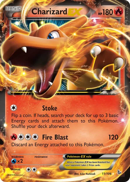 Charizard EX, Pokémon card FLF 11 — Flashfire set